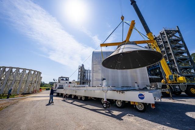 NASA image: Teams Move SLS Payload Adapter After Successful Structural Testing_6